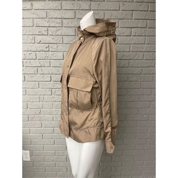 Zara Basic Tan Hooded Windbreaker Jacket Size XS - Picture 5 of 13